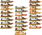 Hoctieon 3-Set 8 Tier Wall Mount Wine Rack (24 Tiers), Wall Racks for Wine Bottles Display and Storage, Hanging Bottle Organizer for Living Room, Dining Room, Wine Cellar, Bar, Gold