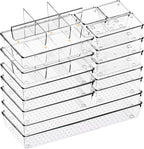 Criusia Drawer Organizer - 18 Pack Clear Large Kitchen Drawer Organization Trays, Non-Slip Dividers for Makeup, Jewelry, Utensils, Office, Bedroom, Bathroom