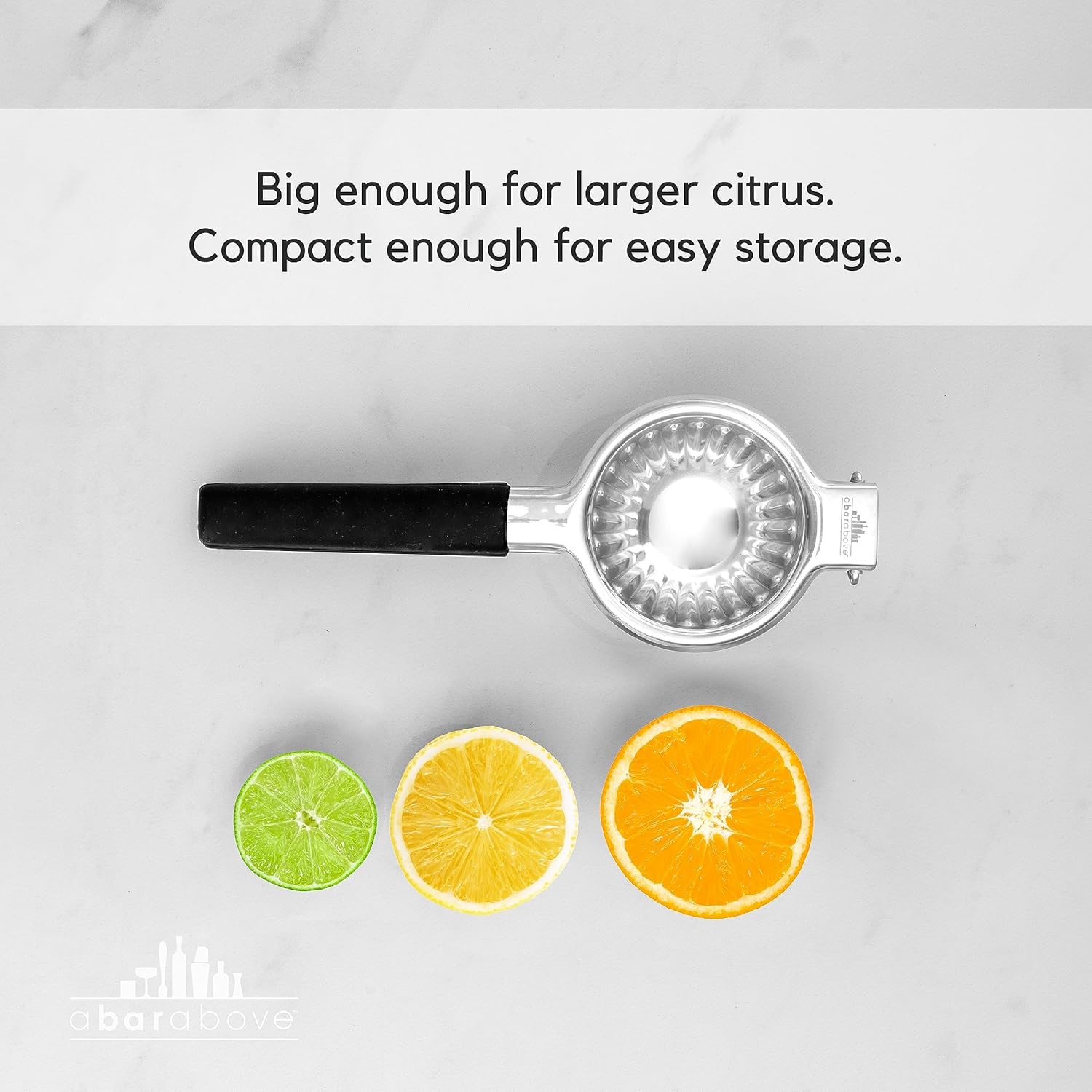 A Bar Above Premium Quality Hand Juicer, for Cocktails, Heavy Duty, Stainless Steel Juicer, Lime, Lemon, and Oranges, Citrus Juicers, for Mixologists and Bars, Fruit Juice Extractor, Silver, 3 Pack