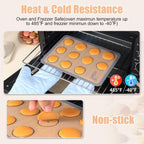 Silicone Baking Mat Macaron - Set of 3 (2 Half Sheet Liners and 1 Quarter Sheet), Non Stick Silicon Cookie Oven Liner For Macaroons, Bake Pans, Pizza, Toaster, Cake and Bread Making (16.5x11.6, Grey)