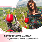 Gusto Nostro Stainless Steel Wine Glass - 18 oz - Unbreakable Colorful Wine Glasses for Travel, Camping and Pool - Fancy, Unique and Cool Portable Metal Wine Glass for Outdoor, Picnics (Set of 2)