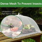 Mesh Food Covers for Outdoors - 10 Pack Upgraded 2 Extra Large 40x24 in & 8 Large 17x17 in Outdoor Party Food Cover Tent Collapsible Picnic Nets Umbrella Screen Pop Up Food Dome for Outside (White)