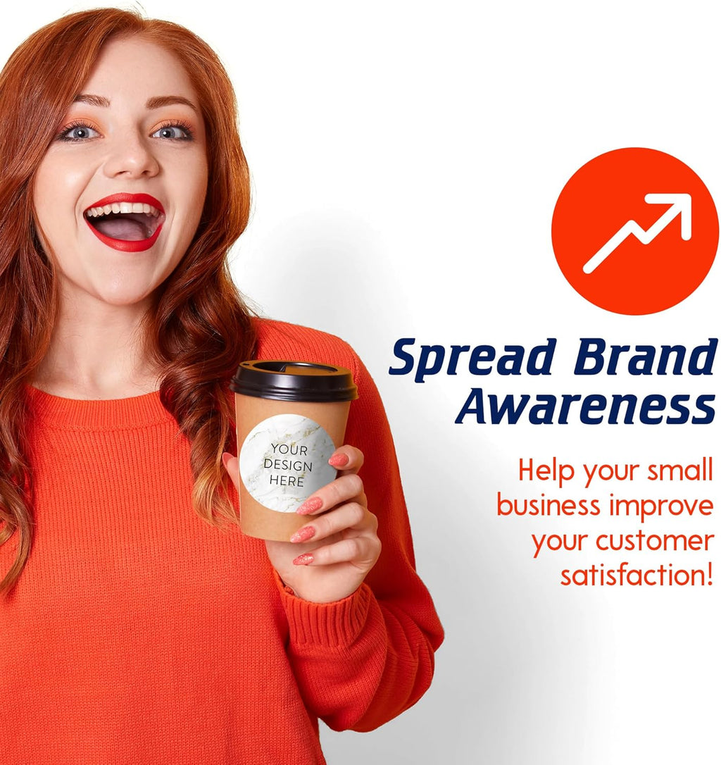 100 Custom Vinyl Stickers - Upload Your own Image, Text, Design, Logo - Personalized Logo Labels for Handmade, Packaging, Bottle, Jars, Candle, Brand Stickers (Gold Marble, 3x3)