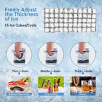 Ice Maker Commercial Ice Machine 200 lbs /24H, 33 lbs Large Storage Capacity Bin, Under Counter or Freestanding Ice Cube Makers Stainless Steel for Restaurant Bar Cafe