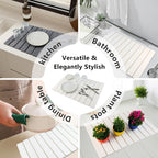Large Stone Drying Mat for Kitchen Counter Diatomaceous Earth Collapsible 24”（L）*16”（W）Super Heat Resistant Mats, Quick Absorbent Dish Drying Rack（Gray marble）