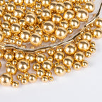 Gold Pearl Sprinkles,Candy Pearls for Baking,Sprinkle Mix Size,Edible Sugar Cake Decorations,Cupcake Toppers,Cookie Decorating,Donuts Ice Cream Decorating,Wedding Birthday Party Valentines Christmas Supplies,130g/4.58oz