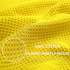 Homaxy 100% Cotton Waffle Weave Kitchen Dish Cloths, Ultra Soft Absorbent Quick Drying Dish Towels, 12 x 12 Inches, 8-Pack, Yellow