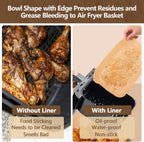 UBeesize Air Fryer Paper Liners Disposable For Ninja, 200 PCS Non Stick Parchment Paper For Ninja DZ201/DZ401 Dual, Oil Proof, Water Proof Food Grade Air Fryer Accessoriess(Rectangle - 8.6"X5.5")