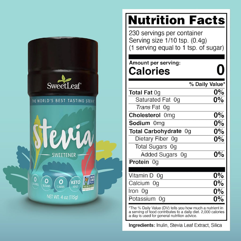SweetLeaf Stevia Powder Shaker Jar 4 Oz Ea (Pack of 3)