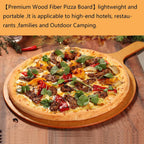 SWEIBIAI Small 13” Round Pizza Cutting Board Pizza Serving Board For Kitchen Charcuterie Board Wood Fiber