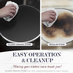 Baker's Friend Electric Pizza Oven Indoor Countertop, 12 Inch Maker Machine for Home, Cooker & Grill, Premium Glazed Ceramic Stone Oven, Creamy White
