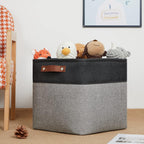 DULLEMELO Cube Collapsible Storage Bins, 12 inch Fabric Storage Cubes Bins Canvas Organization Baskets, Linen Closet Organizers Boxes for Home Organization and Storage (4 Pack - 12" Black&Grey)