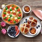 P&P CHEF 10 Inch Pizza Pan, Stainless Steel Round Pizza Tray Baking Pans, Pizzas Plate Serving Tray for Cookie Meat, Oven & Dishwasher Safe & Easy Cleaning, (Mirror Finish) - 2 Pieces