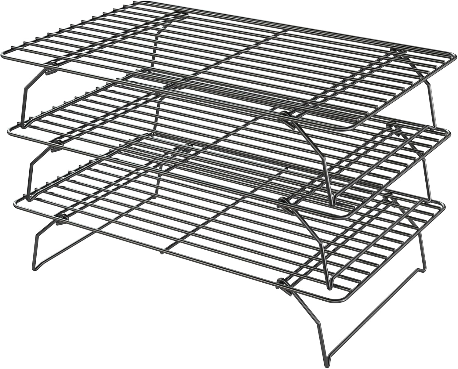 Cooling Racks for Cooking and Baking - 3 Tier Stackable Grid Wire Baking Rack for Oven Cooking, Baking, Grilling, Roasting -Dishwasher Safe Bacon Rack