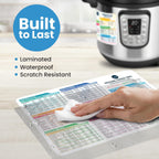 Instant Pot Cooking Times Chart - Pressure Cooker Accessories Cook Times - Easy to Use & Clean Strong Magnet Kilograms - Instant Pot Cheat Sheet Magnet Set Quick Reference Guide (White)