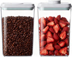 Pop Food Storage Containers Set Airtight Food Storage Containers with Pop Lids, Kitchen Pantry Organization and Storage, BPA Free, 2 x 2.8Qt