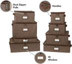 Covermates Keepsakes Dish Storage Box - Stackable, Reinforced Handles, China Storage, Brown Heather