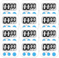 ZILLEEN Kitchen Timer Digital with Magnetic Back for Kids Classroom, White 12 Pack