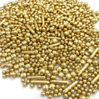 Weraru Edible Gold Sprinkles Pearl Mix Candy Mixing Size Baking Edible Cake Decorations Cupcake Toppers Cookie Decorating Celebrations Wedding Shower Party Chirstmas Supplies 130g/ 4.6oz
