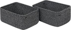 CubesLand Mixed Black Baskets Bins for Organizing,Small Woven Storage Baskets for Shelves,Cute Closet Cube Bins Set 2,Baby Nursery Cube Organizer Toys Basket Bin,Home Decor Organization Bins