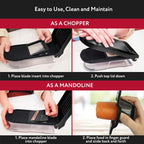 Fullstar Mandoline Slicer for Kitchen - Vegetable Chopper, Onion Potato Food Veggie Fruit Slicer and Cutter with Container, Kitchen Gadgets & Accessories, Home Essentials (6-in-1, Black)