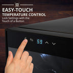 Ivation 18 Bottle Compressor Wine Cooler Refrigerator with Wi-Fi Smart App Control Cooling System | Large Freestanding Wine Cellar Fridge For Red White Champagne or Sparkling, Black Glass Door & Lock