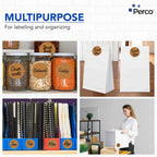 Perco Kraft Brown 3-Inch Round Circle Dot Sticker Labels - Multi-Roll Pack (3 Rolls, 500 Labels Each) - Permanent Adhesive, Natural, Cardboard-Like Surface - Perforated for Easy Use - Made in USA