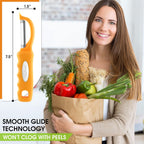 Spring Chef Premium Stainless Steel Swivel Potato Peelers for Kitchen, Metal Vegetable Peelers with Comfortable Handle for Apple, Cucumber, Veggie, Fruit, Carrot, Dishwasher Safe - Set of 2 - Mango