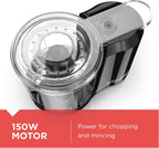 BLACK+DECKER 1.5-Cup Electric Food Chopper, One Touch Pulse, 150W Motor, Stay-Sharp Blade, Dishwasher Safe