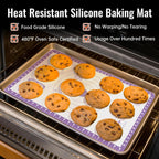 Silicone Pastry Mat with 10 Useful Recipes, Silicone Mat for Baking, Dough Rolling,Bread, Cookie, Macaron, Pizza, Surdough, Non Slip Silcone Mat for Counter, Baking Suppliers Essential
