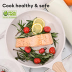 JEETEE 9.5 Inch Nonstick Frying Pan, Stone Coating Cookware, Nonstick Omelette Pan with Heat-Resistant Handle, Induction Skillet for Eggs(Beige)