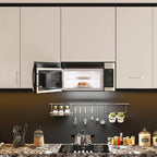 KoolMore KM-MOT-2SS Range Microwave Oven Lamp and 300CFM Recirculation Vent Hood, Auto Cook Menus, Reheat Function, 11 Power Levels, Timer, and Weight Defrost, 30 in/1.9 Cu. Ft, Silver