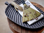 Creative Co-Op Whisk Brooms with Yarn Wrapped Handles, Multi Color Neutrals, Set of 4