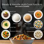 MAGiC COM Rice Cooker, 10 Cup(Uncooked) 20 Cup(Cooked) One Touch Healthy Cooking with 15 Menu Modes, Nonstick Inner Pot, Steamer Basket, Auto Clean, 24 Hour Delay Timer and Auto Keep Warm (Black)