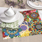 Boho Floral Dish Drying Mat for Kitchen Counter Washable Absorbent Reversible Microfiber Colorful Flowers Drying Pad Kitchen Accessories 16x18 Inch