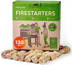 Inflame Fire Starters 130 pcs Fire Starters for Campfires, Grill, BBQ, Fireplace, Woodstove - Charcoal Starter - Waterproof, Weather-Resistant - Natural Wood Fireplace Starters