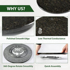 Marble Lazy Susan, 16 in Lazy Susan Turntable Organizer for Cabinet Pantry Kitchen Countertop Fridge Bathroom Makeup Vanity Countertop - Black