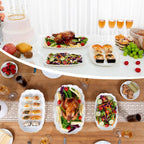 Kassel Ceramic Serving Platter Set | 16”/14”/12” Oval Serving Trays for Entertaining at Parties and Weddings | Oven Safe XL Serving Trays for Tacos, Steak, and Cake