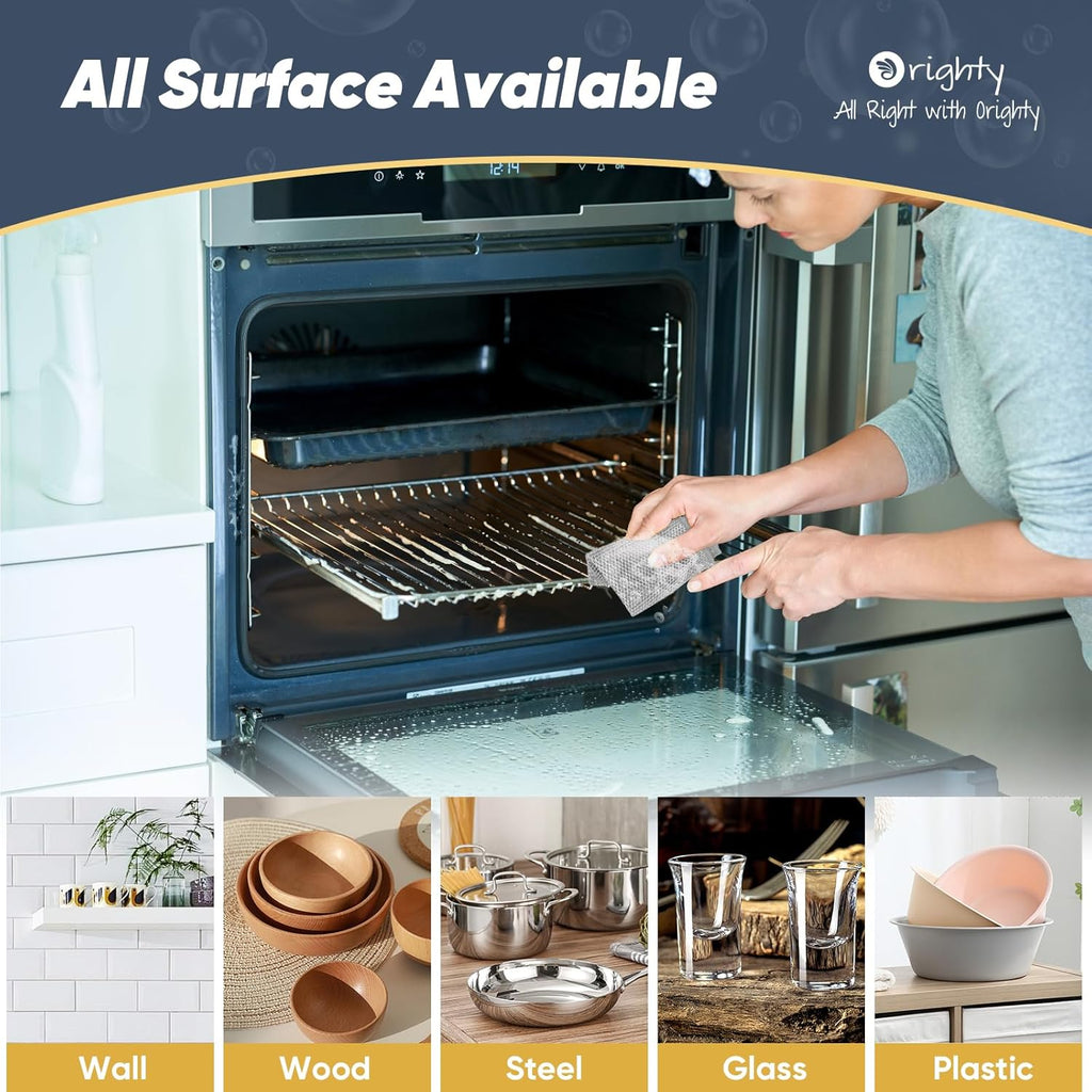 Orighty Multipurpose Wire Dishwashing Rag 24 Pcs, Upgraded Double-Layer Non-Scratch Wire Dish Cleaning Cloths, Reusable Steel Scrubber for Kitchen, Powerful Dishcloth Rag for Cookware, Grey, 7"x8"