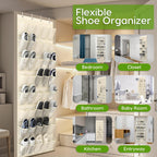 Unjumbly Over the Door Shoe Organizer with 40 Large Breathable Mesh Pockets, Space Saving Shoe Holder, Hanging Shoe Rack for Entryway Bedroom Closet Storage (Beige, 40 Pockets)