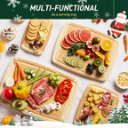 Bamboo Cutting Board Set Non Slip Feet Over Sink Men Husband Birthday Christmas Xmas Valentines Father Day Gifts Ideal from Wife Romantic Anniversary Best Cool Gadget Awesome Who Have Everything