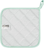 100% Cotton Kitchen Everyday Basic Terry Pot Holder Heat Resistant Coaster Potholder for Cooking and Baking Set of 5 Mint Green