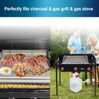 Griddle for Gas Grill Metal Cooking Griddle Pan for Outdoor Gas Grill, 17" x13" Flat Top Plate Skillet Pan Teppanyaki Insert for Weber Charbroil Camp Chef and Charcoal/Electric