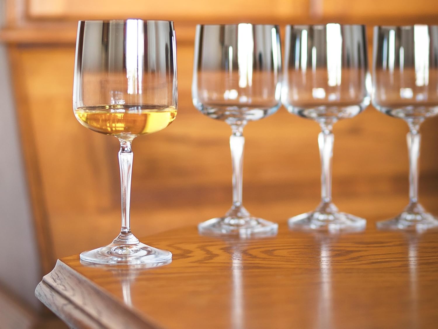 Barski Wine Glasses - Set of 4 - Water Glass -Smoked Metallic Ombre- Stemmed - 12 Oz. - for Red or White Wine or Water - Made in Europe