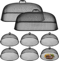 8 Pcs Metal Mesh Screen Food Cover for Outdoors Set Including 2 Pcs Extra Large 18.5 in Mesh Food Tents for Outdoor 6 Pcs 11 in Large Dome Picnic Food Covers Mesh Food Covers