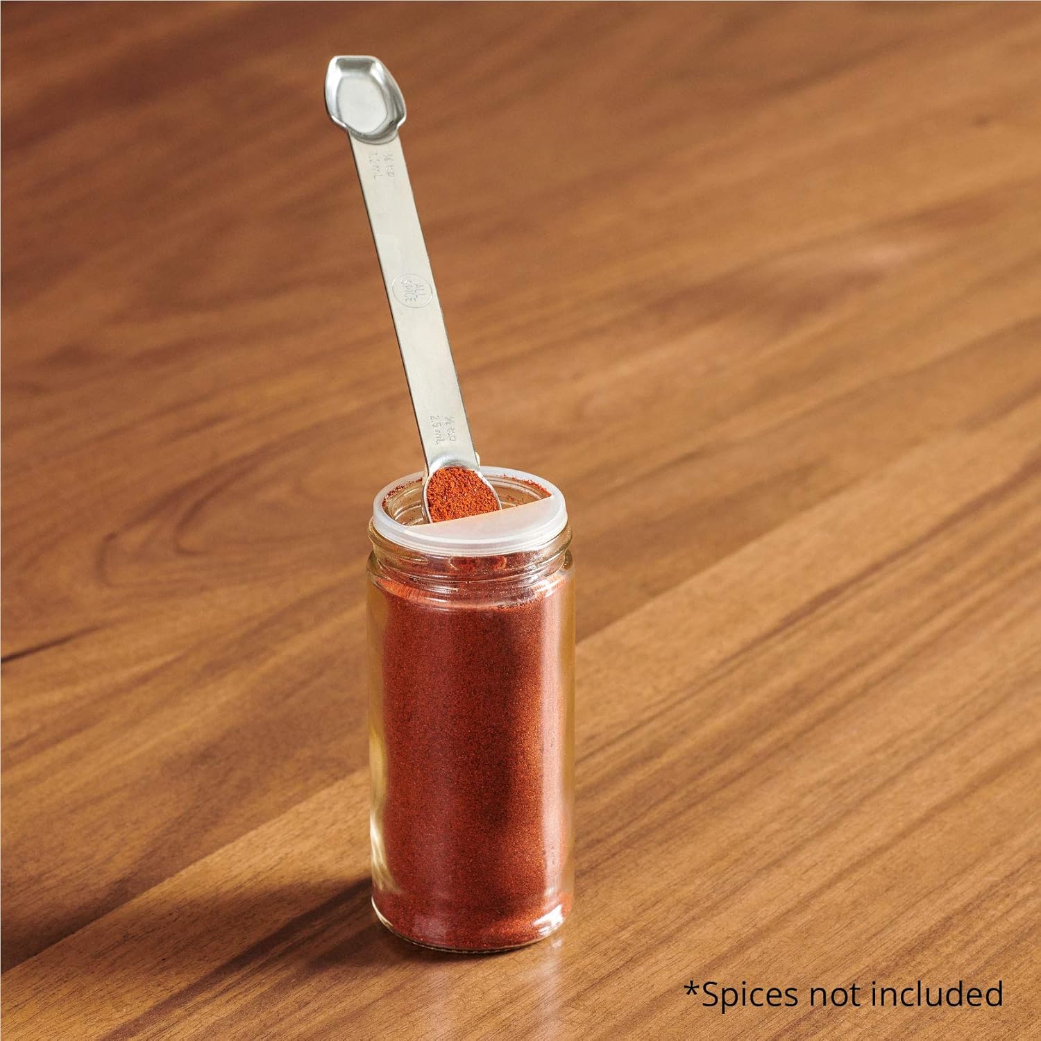 AllSpice Stainless Steel Double Sided Measuring Spoon- 1/2 Teaspoon and 1/4 Teaspoon