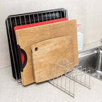 Slideep Pot Pan Lid Holder Rack Organizer, Kitchen Dish Plate Storage Organizer Drying Rack, Bakeware Pot Lid Rack Holder Organizer, Pantry and Cabinet Holder,Set of 2