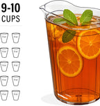 DecorRack 2 Pack - 75 oz Polycarbonate Plastic Pitcher Beverage Dispenser with Pour Spout Shatterproof Catering and Restaurant Serveware for Cold Drinks, Water, Lemonade, Beer, and Sangria (2 Pack)