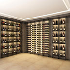 Wine Racks Wall Mounted, 6-Tier Wine Storage Holder, Black Industrial Bar Liquor Bottle Display Shelf, for Home Bar, Kitchen, Dining Rooms, & Wine Cellars (Black, 5 Column)