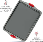 Boxiki Kitchen Non-Stick Baking & Cookie Sheet Pan Non-Toxic 11x14 Inch Rimmed Carbon Steel Baking Sheet. Dent, Warp and Rust Resistant. Heavy Gauge Steel Oven Baking Sheet. 1 Tray.